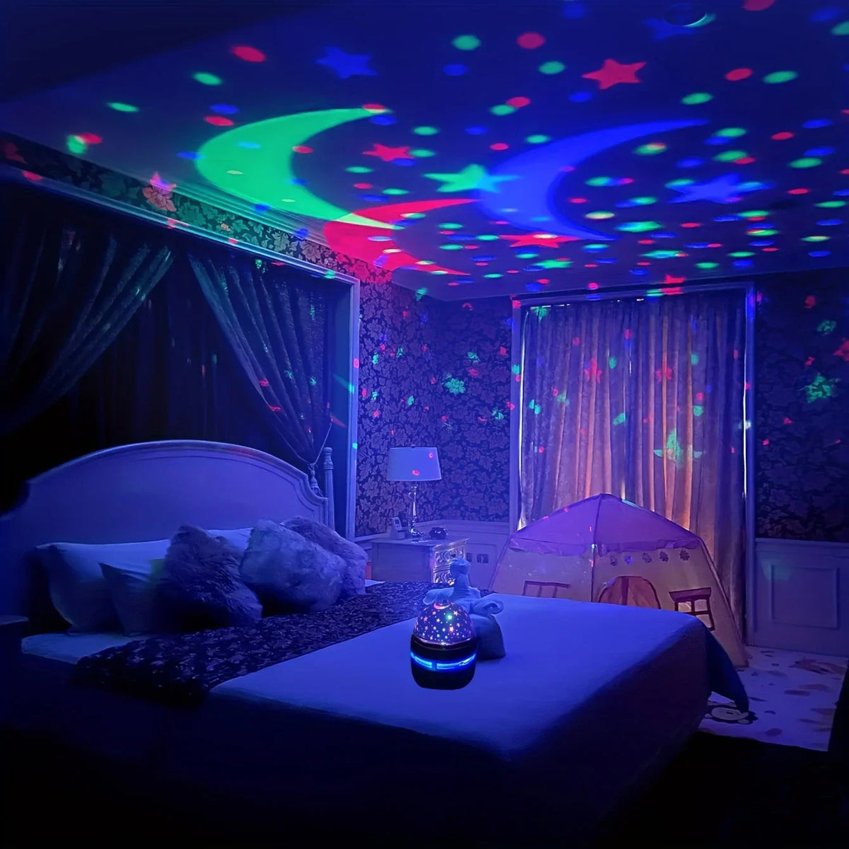 LED Starry Sky Night Lights USB Projector Lamp Magic Ball Moon Star Christmas Lights Home Room Atmosphere Decorations
