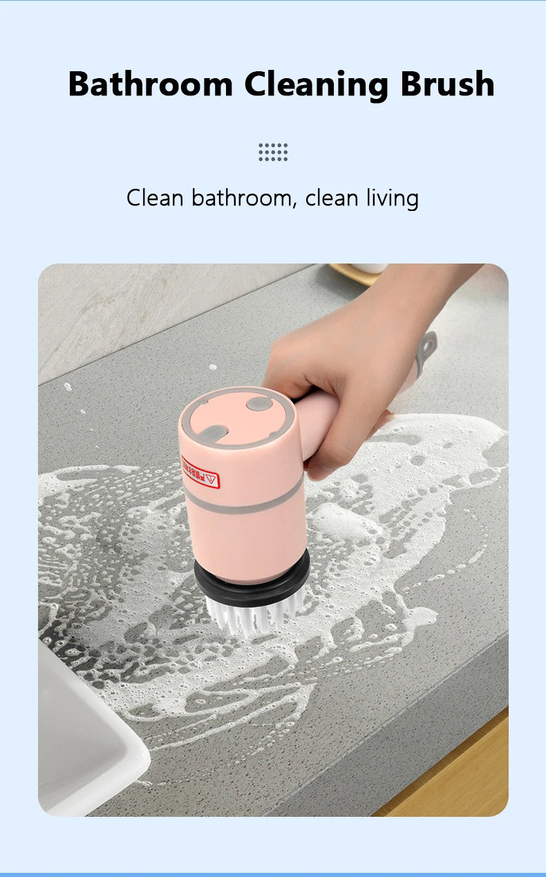 3 in 1 Electric Cleaning Brush Kitchen Dishwashing Home USB Rechargeable Electric Rotary Scrubber Household Appliances Cleaning
