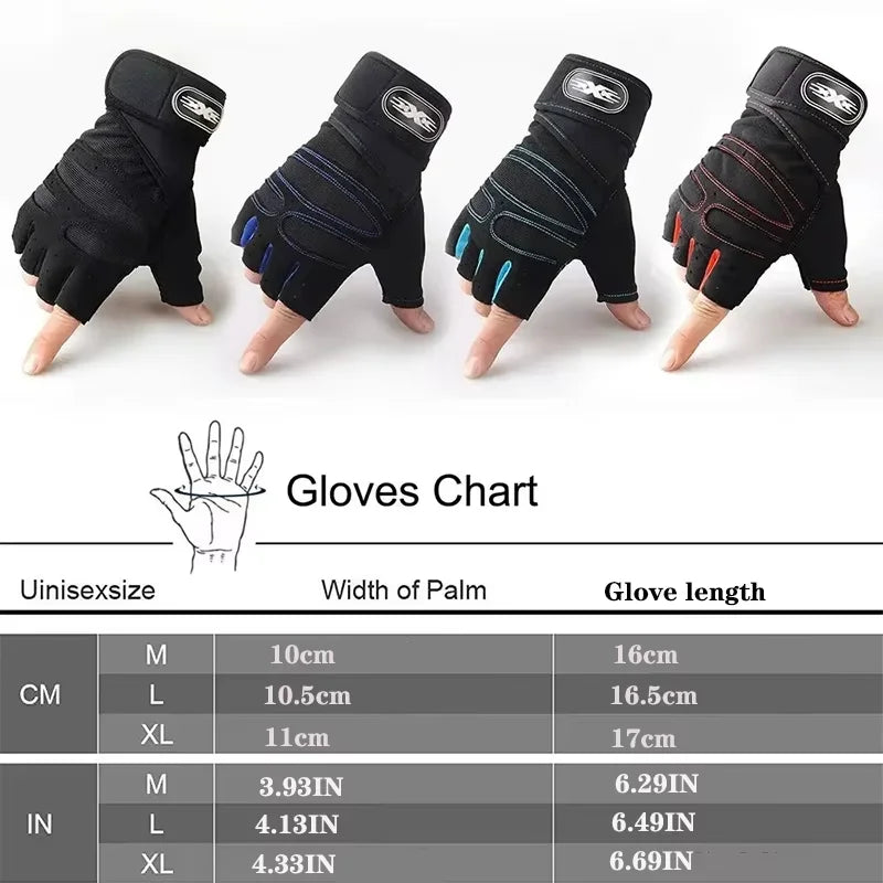 Gym Gloves for Men Women Fitness Weight Lifting Wristband Gloves Body Building Training Sports Exercise Cycling Glove Shockproof