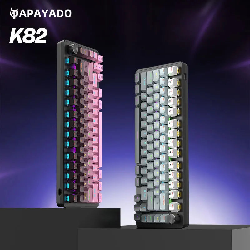 K82 USB Gaming Keyboard APAYADO Red/Blue Switch Option N-Key Rollover Ergonomic Compact 82 Keys for PC