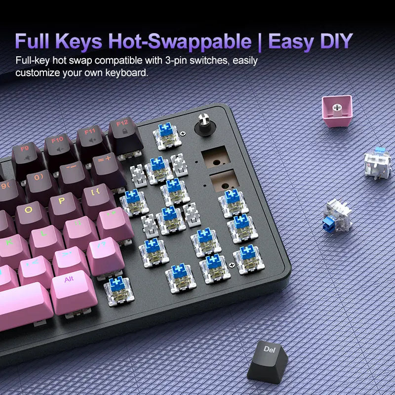 K82 USB Gaming Keyboard APAYADO Red/Blue Switch Option N-Key Rollover Ergonomic Compact 82 Keys for PC