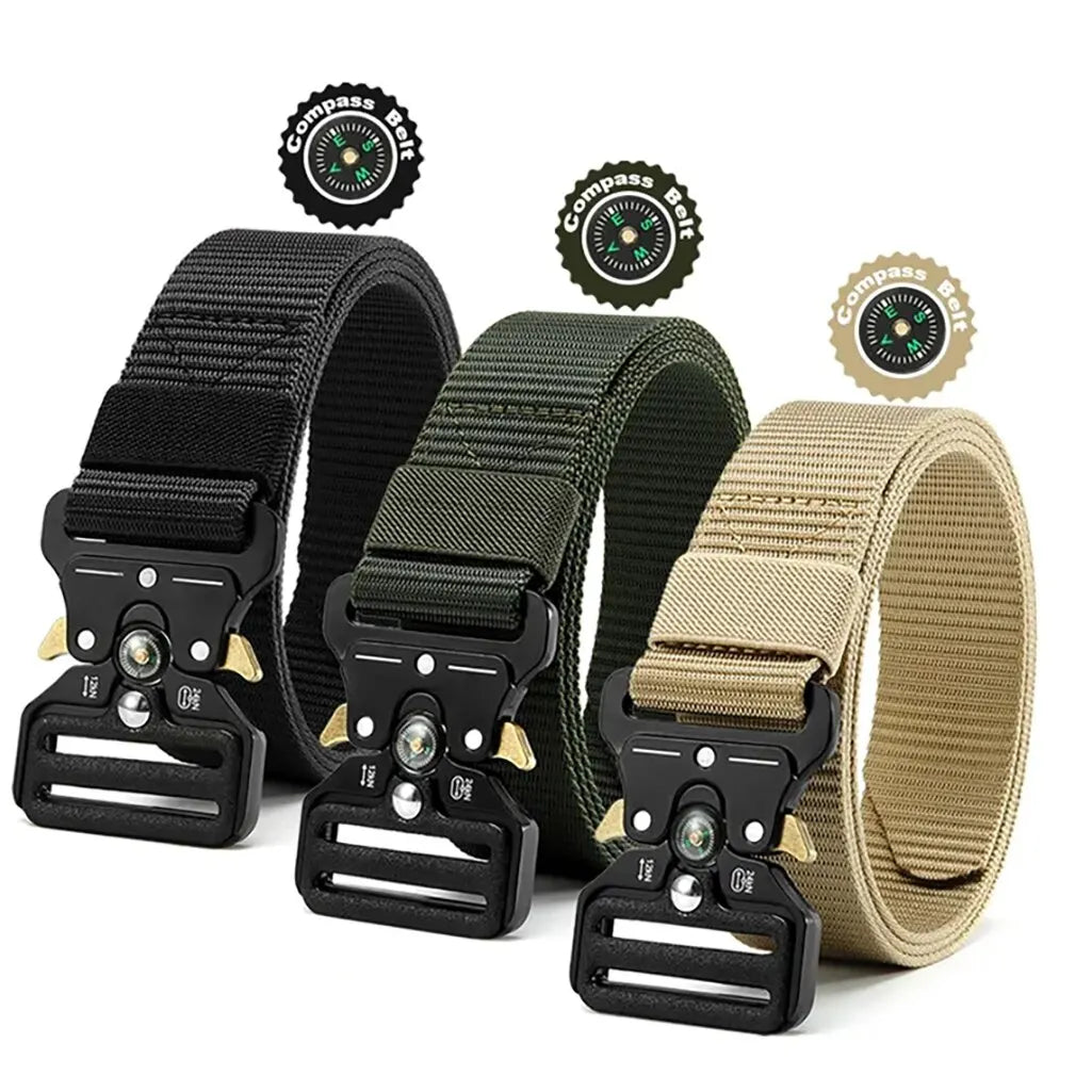 Men's Belt Outdoor Multi Function Compass Belt High Quality Canvas For Nylon Male Luxury Belts Women's Sports Jeans Neutral Belt