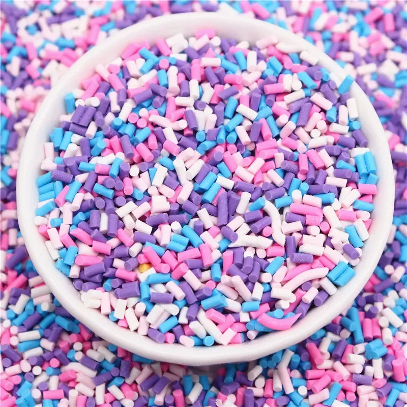 Colourful Mix Cylindrical Polymer Clay Slices Sprinkles for Slime Filling Clay DIY Crystal  Crafts Tiny plastic klei Accessory