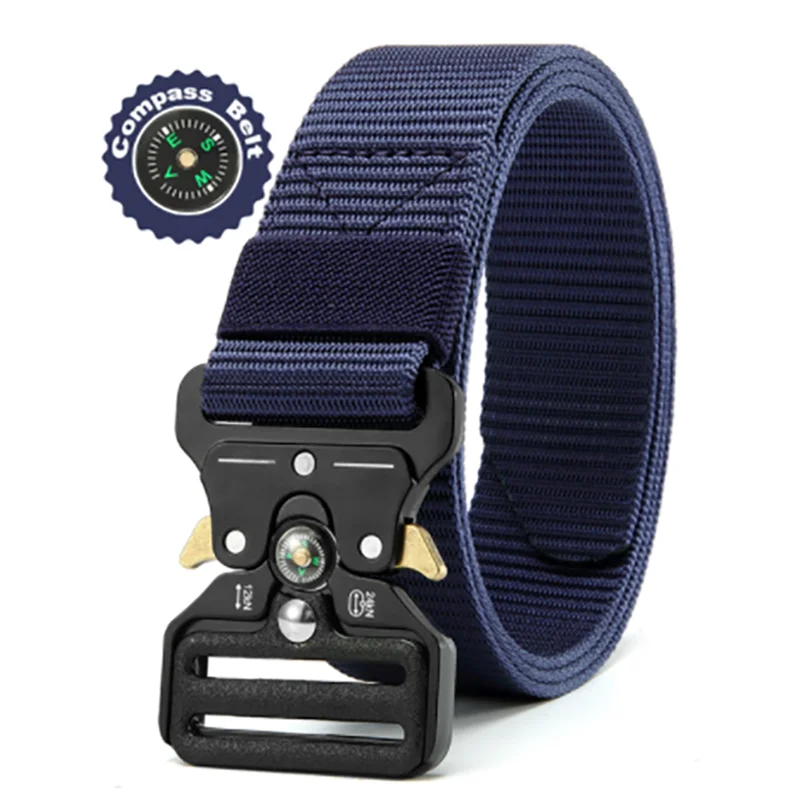 Men's Belt Outdoor Multi Function Compass Belt High Quality Canvas For Nylon Male Luxury Belts Women's Sports Jeans Neutral Belt