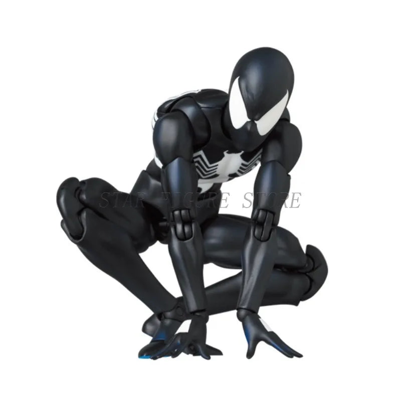 Mafex Black Spider-Man Action Figure PVC Movable Collection 16cm Marvel Toys Maf 147 Venom Spiderman Peter Parker Figurine Model