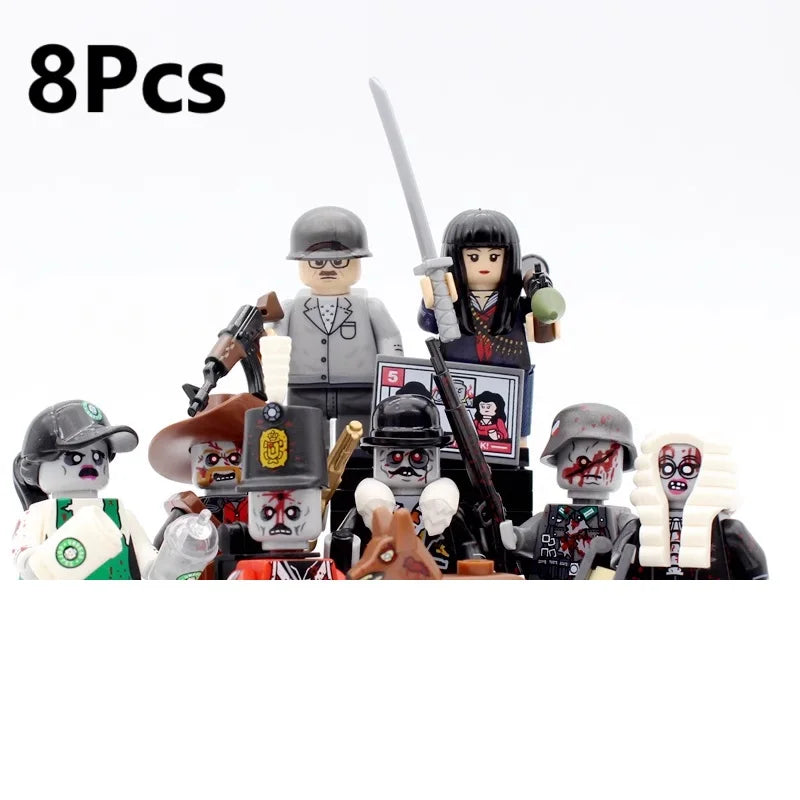 WM6205 Novel Horrible Movie Halloween Pumpkin Witch Nun Vampire Zombies Building Blocks Mini Action Figure Toys