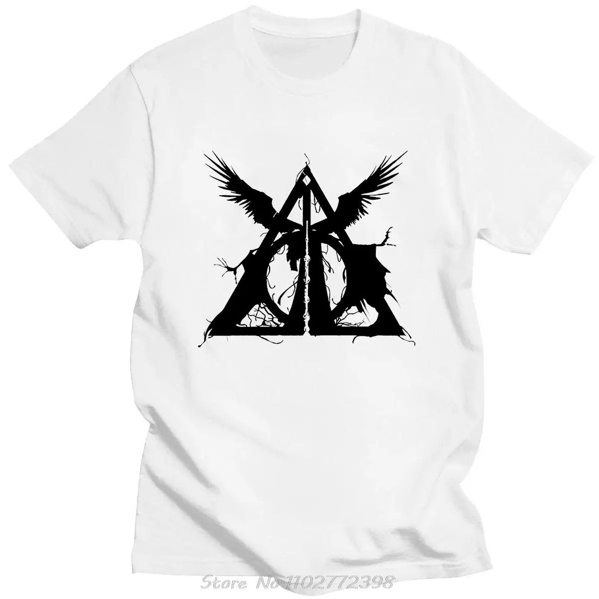 Three Brothers Tale Deathly Hallows Hip-pop Tshirt Fashion Streetwear Cotton T-shirt Casual Couple Tees Daily Comfortable Tops