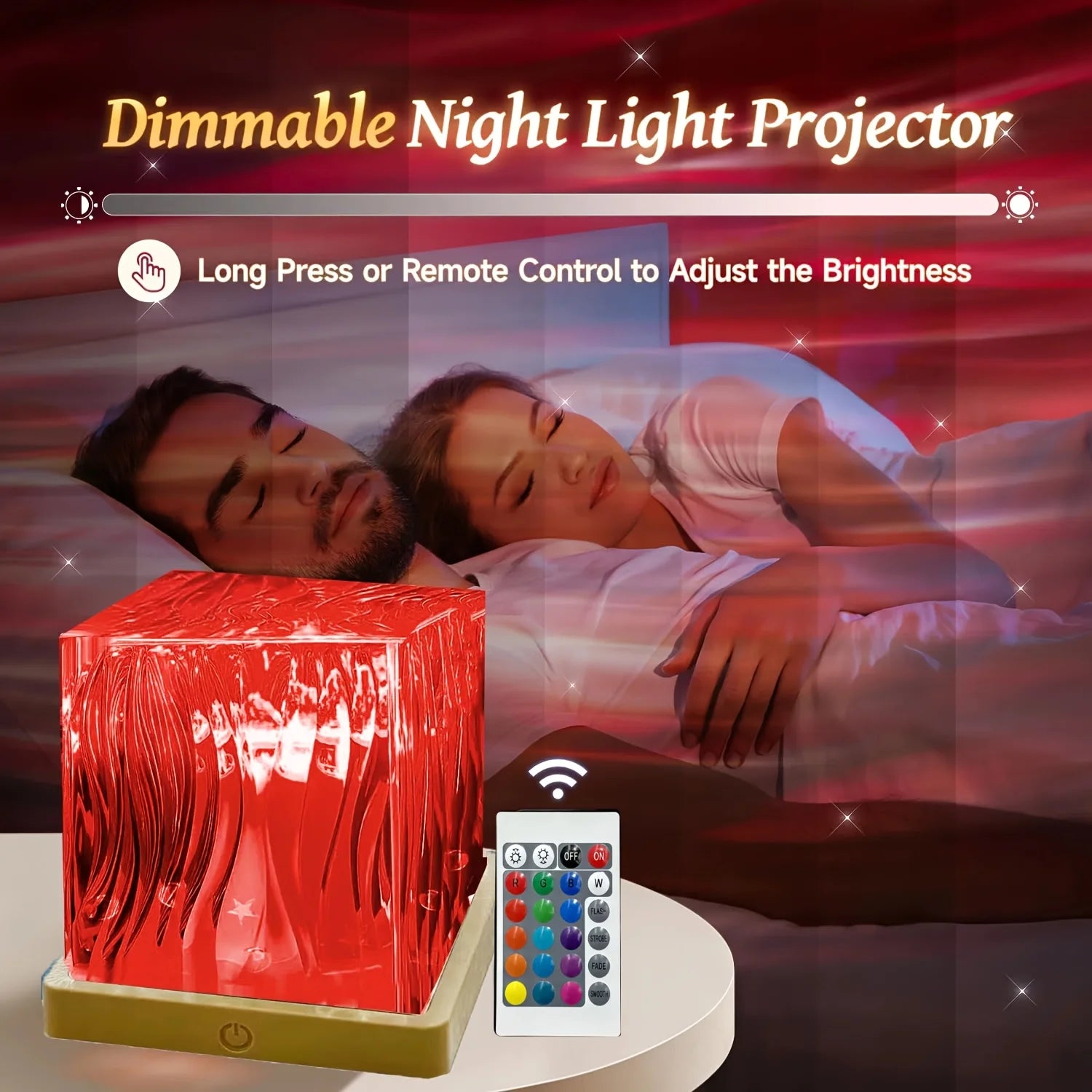 Aurora Light Ocean Wave Projector 16Color RGB Auto Rotate Ambient Light Remote Home Room Deco Night Light Birthday Gift for Kids