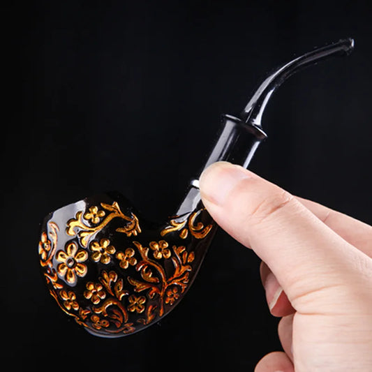 Curved Carved Tobacco Pipe Fashionable Retro Smoking Holders High-quality Reduce Tar Cigarette Filter Men Gift Smoking Tool