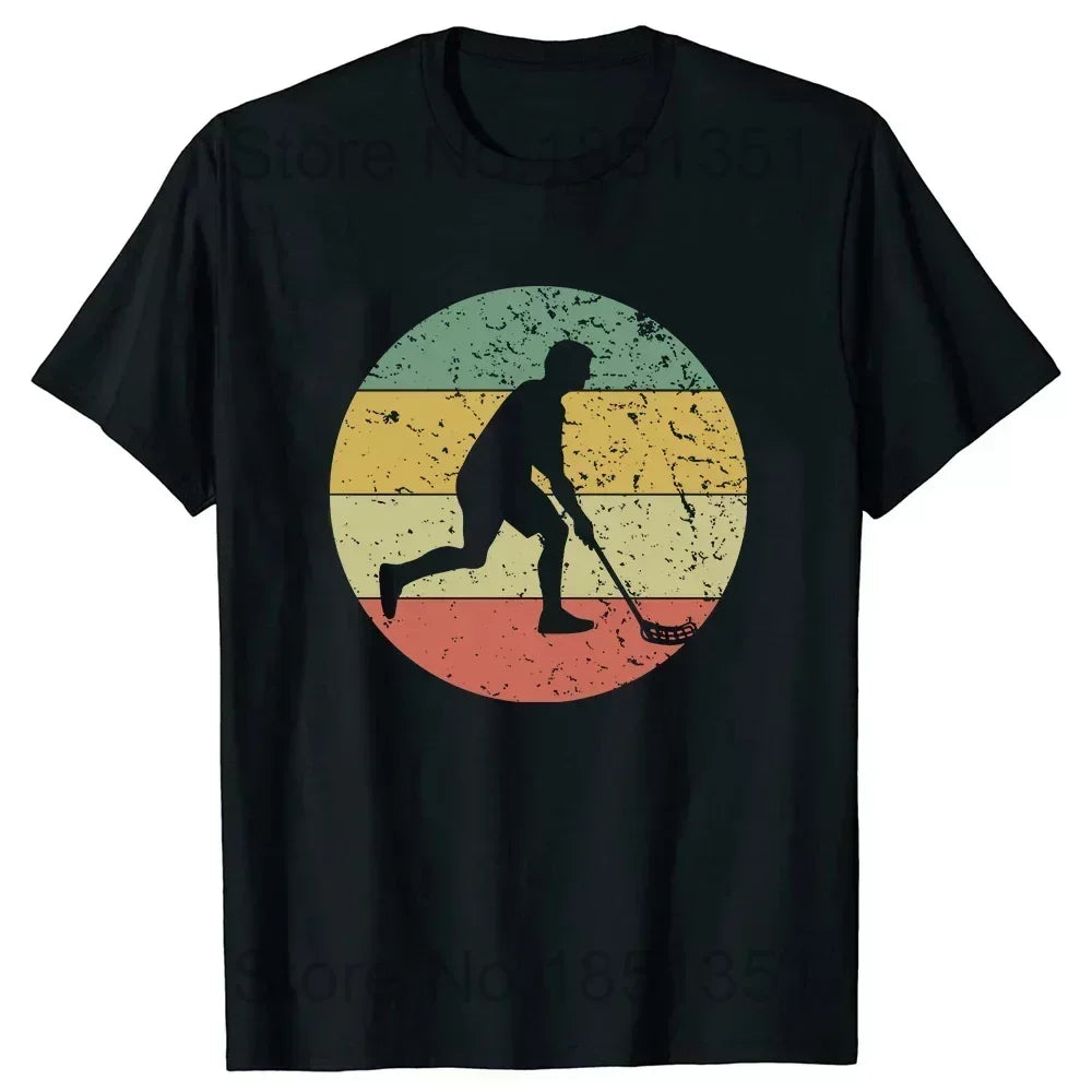 Funny Ice Hockey Player Retro Goalkeeper O-Neck Cotton T Shirt Men Casual Short Sleeve Tees Tops Harajuku Streetwear T-shirt
