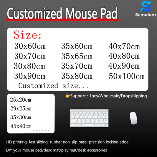 Customized Mouse Pad HD Print Large Playmat Gaming Custom Mat XXL Size Gamer Office Mousepad OEM Logo Bulk Dropshipping Desk Mat