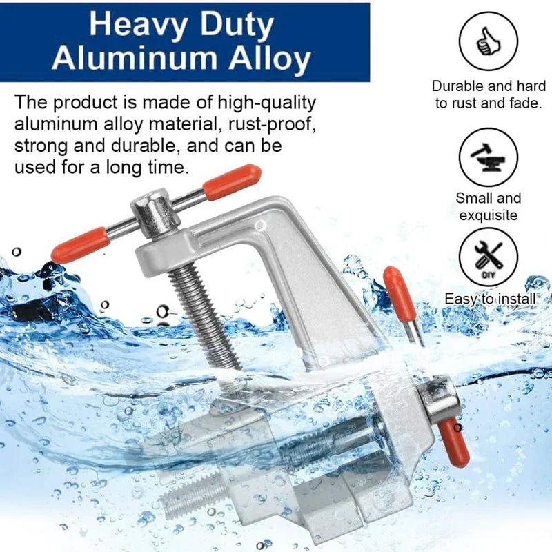 Mini Bench Vise Muliti-Funcational 3.5&quot Aluminum Miniature Small Jewelers Hobby Clamp On Table Flat Pliers Tool Vice