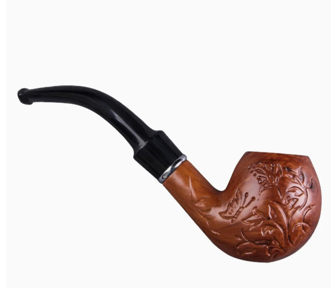 Curved Carved Tobacco Pipe Fashionable Retro Smoking Holders High-quality Reduce Tar Cigarette Filter Men Gift Smoking Tool