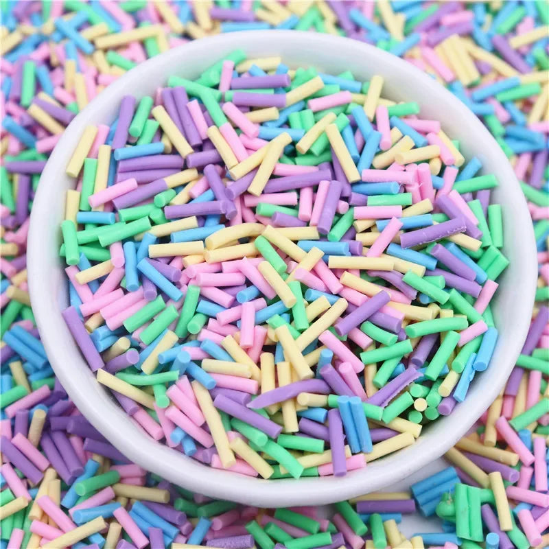 Colourful Mix Cylindrical Polymer Clay Slices Sprinkles for Slime Filling Clay DIY Crystal  Crafts Tiny plastic klei Accessory