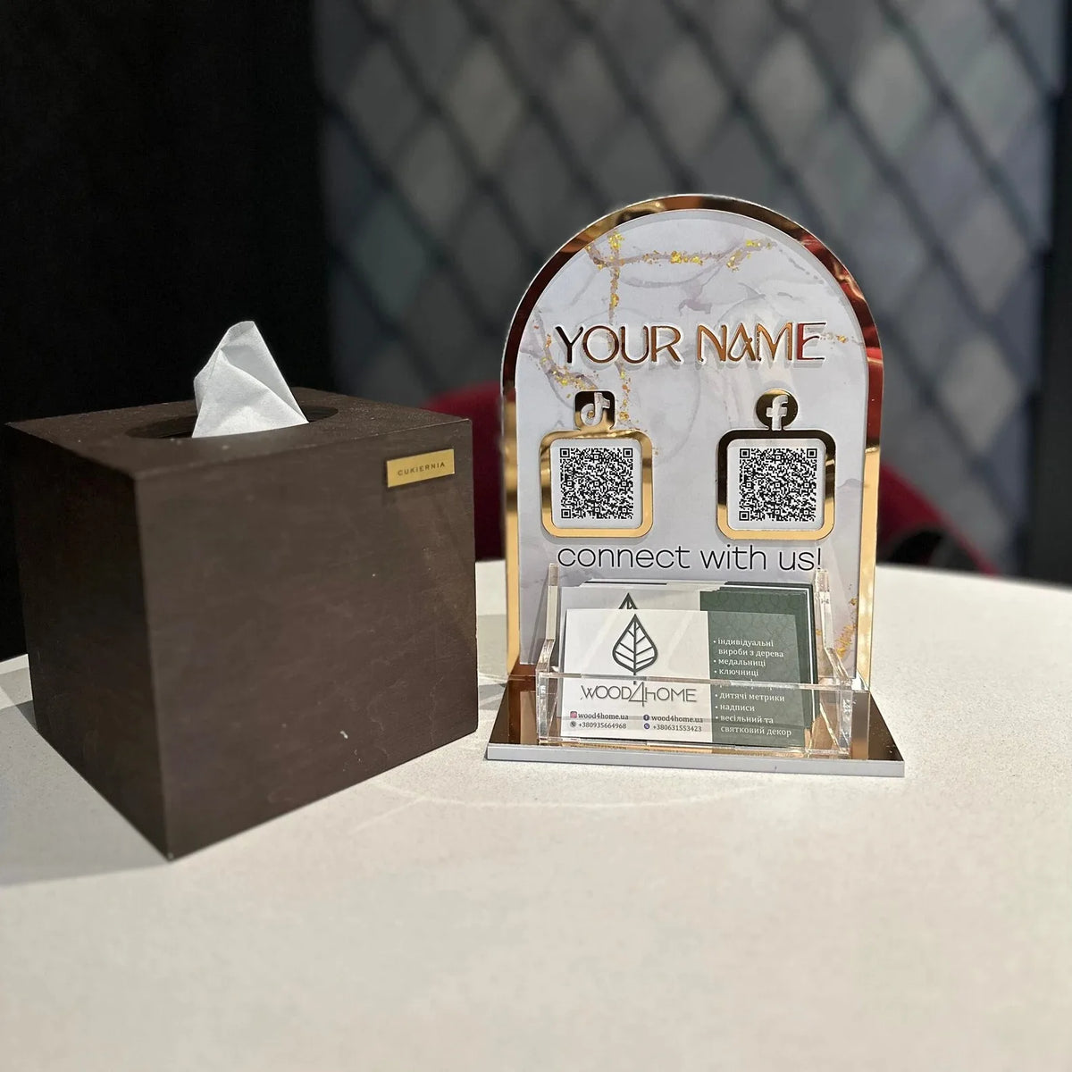 Personalized Multi QR Code Stand Acrylic Scanning Payment Display Business Store Restaurant Custom Logo Desktop Payment Sign