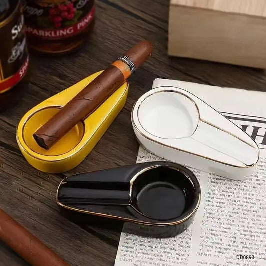 Cigar Gadgets Home Cigar Ashtray Portable Ceramic Cigars Ash Tray Tobacco Cigarette Ashtrays Holder