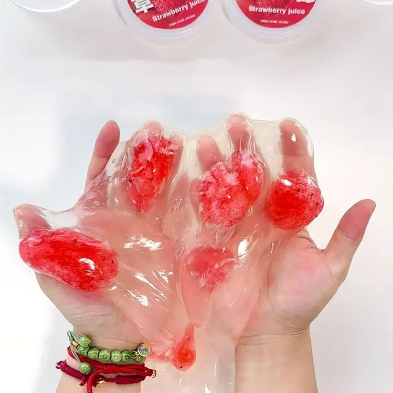 300ml Large  Fruit Juice Scented Clear Water Slime Crystal Mud Jelly Decompression Kneading Soft Relaxed Pinch Relieve Pressure