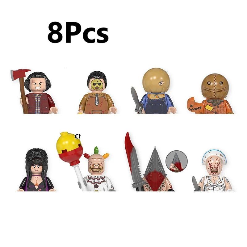 WM6205 Novel Horrible Movie Halloween Pumpkin Witch Nun Vampire Zombies Building Blocks Mini Action Figure Toys