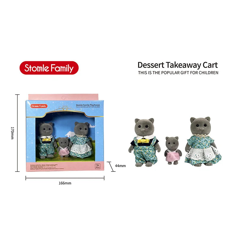 TINSOL New Model Simulated Forest Rabbit Family DIY Toy Set Mini Rabbit and Bear Dolls Children's Playset Christmas Gift