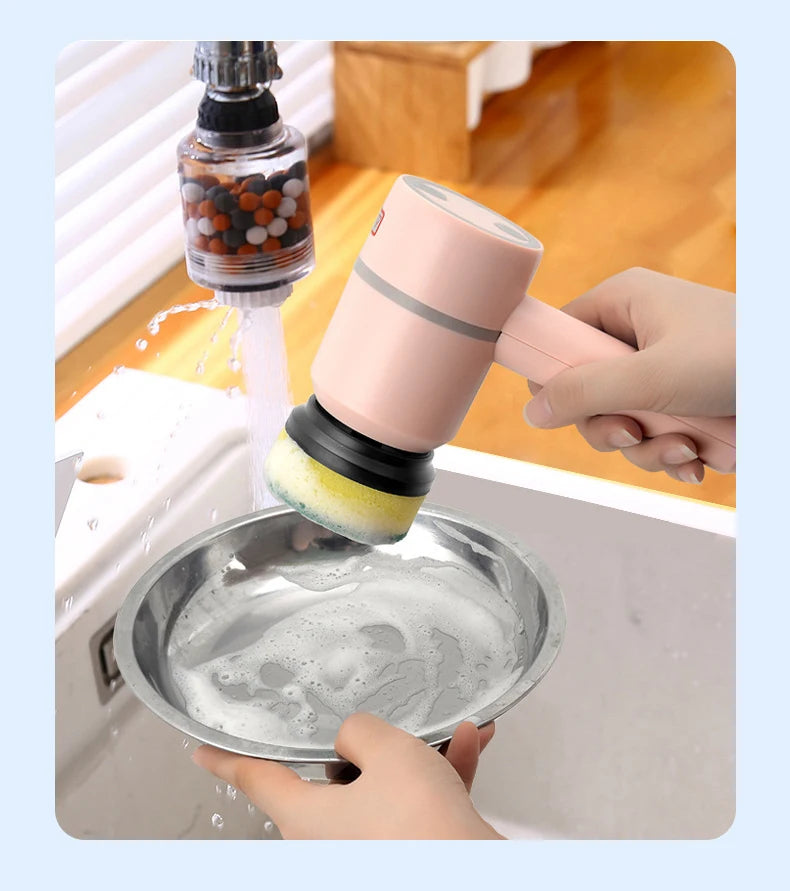 3 in 1 Electric Cleaning Brush Kitchen Dishwashing Home USB Rechargeable Electric Rotary Scrubber Household Appliances Cleaning