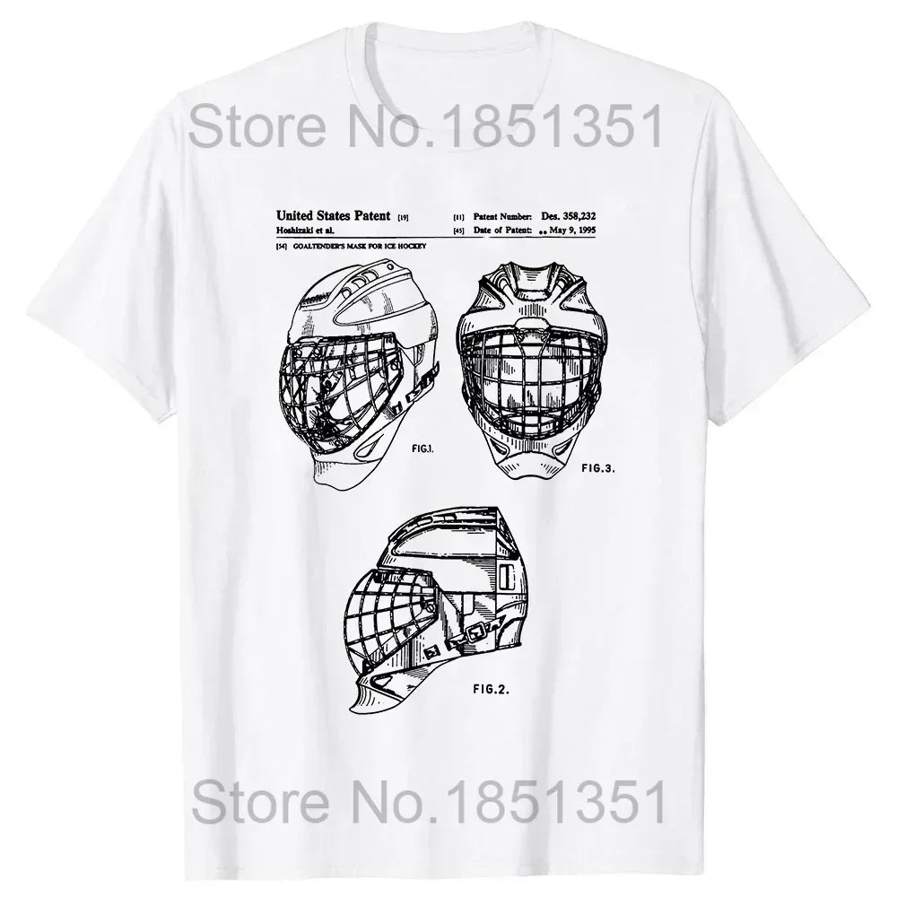 Funny Ice Hockey Player Retro Goalkeeper O-Neck Cotton T Shirt Men Casual Short Sleeve Tees Tops Harajuku Streetwear T-shirt