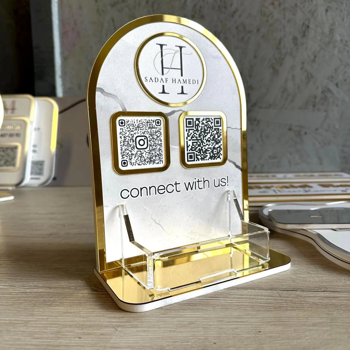 Personalized Multi QR Code Stand Acrylic Scanning Payment Display Business Store Restaurant Custom Logo Desktop Payment Sign